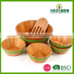 High Quality Bamboo Bowl,bamboo Salad Bowl With Server thumbnail-3