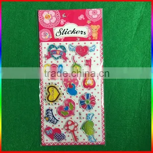 Embossed PVC Stickers Heart Design Stickers With Silver Edge thumbnail-1