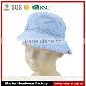Custom Cheap Plain Kid's Bucket Hat With Woven Label thumbnail-1