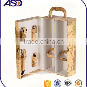 Special Customized Wine Gift Box Wholesale pu Leather Handmade Vintage Wine Carrier thumbnail-1