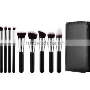 High-end 10pcs Black Cosmetic Brush Set Bag thumbnail-5