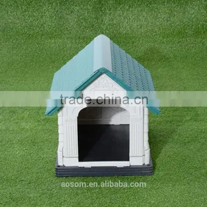 Pawhut 35"L x 27"W x 27"H Plastic Snap Together Outdoor Dog House thumbnail-1