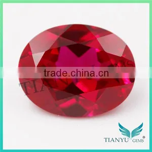 Wholesale Loose Synthetic Colored Gems Stones #8 Oval Cut Ruby Stone Corundum Gemstone Price thumbnail-1