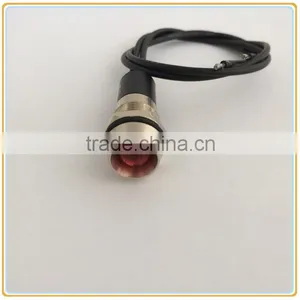 12mm Diameter LED Indicator Light Red Green Chrome Body thumbnail-1