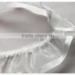 High Quality 4cm Width Folded Organza Fabric Trim in Silver thumbnail-4