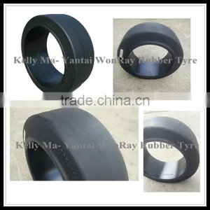 Low Speed Smooth Pattern Press on Tires 12x5x8 12 Inch Solid Rubber Wheels for Forklift thumbnail-1