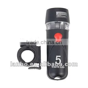 Useful Black Color Bicycle 5 LED Head White Light 9 LED Tail Red Light thumbnail-1