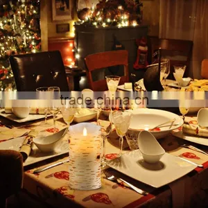Flameless Candles Birch Bark Effect Dripless Real Wax Pillars LED Candles Dancing Flame Led Candles thumbnail-6