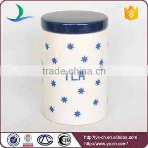 Blue Stars Ceramic Tea Coffee Sugar Canister Set thumbnail-3