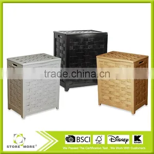 Veneer Wood Laundry Hampers thumbnail-1