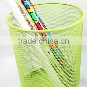 Hangzhou Office and Home Supplies Cheap Metal Wire Mesh Green Round Waste Basket thumbnail-2