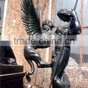 Cast Iron Angel Figure Sculpture thumbnail-1
