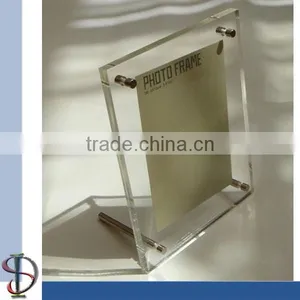 Clear Plexiglass / Acrylic Photo Frame With Magnets and Legs thumbnail-1