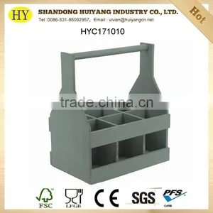Custom 6bottles Natural Unfinished Wooden Beer Holder Wholesale thumbnail-1