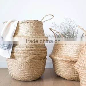 Storage Baskets With Handles / Natural Seagrass Foldable Basket Wholesale thumbnail-1