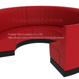Customized 3/4 Circular Restaurant Booth Seating thumbnail-1