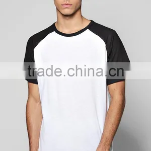 Blank Black Plain Baseball Jersey, 100% Cotton Short Sleeve Raglan Baseball T Shirt For Men thumbnail-2