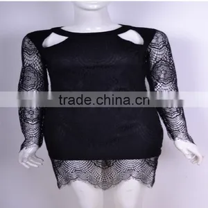 2015 Round Neck Long Sleeve Mini Lace Fashion Homecoming Dresses thumbnail-1