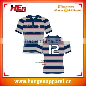 Hongen Apparel Hot Sale Rugby Sports Uniform Professional Tight Rugby Match Training Shirts thumbnail-1