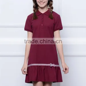 Children's College Skirt 2017 Summer School Girls Navy Style Short Sleeved Custom Dress thumbnail-3