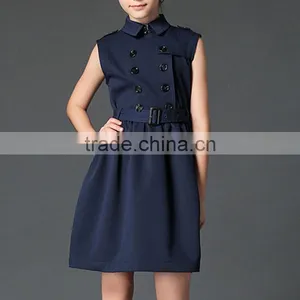 2017 Stylish Cotton Sleeveless School Uniform Design For Girls thumbnail-5