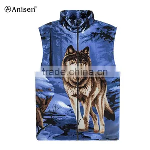 Wholesale Polar Fleece Animal Pattern Men Custom Vest thumbnail-1