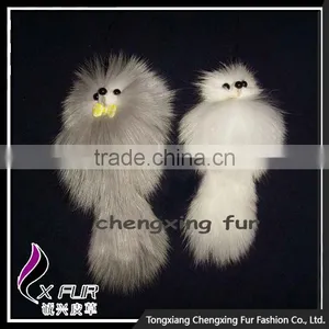 CX-R-14 Wholesale Lovely Desgin Cute Cheap Fox Fur Custom Keychain thumbnail-3