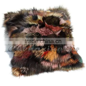 CX-D-107D Best Design Elephant Pillow Covers Real Fox Fur Decorative Sofa Cushion Cover Wholesale 2016 thumbnail-3