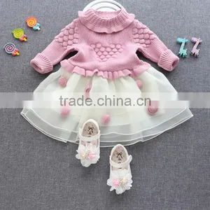 Christmas Dresses Children Red Sweaters Skirts for Kids XMAS BABY RED SWEATERS DRESSES CUTE DRESSES GOOD QUALITY thumbnail-3