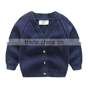 S33461W Boy Sweaters Pure Color 100% Cotton Knitted Pullover Sweaters thumbnail-4