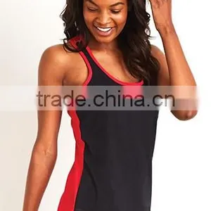 Next Level Apparel Ladies' Ideal Color Block Racerback Tank Top - 60% Combed Ring-spun Cotton, 40% Polyester Jersey thumbnail-1