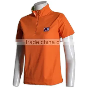 Orange Color Lady Shirt With High Collar Shirt thumbnail-2