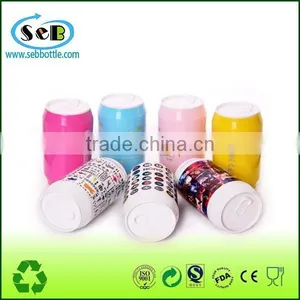 Lovely /colorful Stainless Steel Inner Plastic Outer Water Bottle Mini Can thumbnail-4
