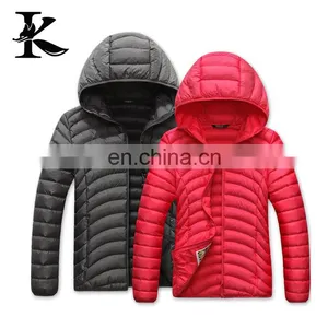 Pure Color and Anti-scrape Thin Down Jacket Padded Coat for Men and Women thumbnail-1