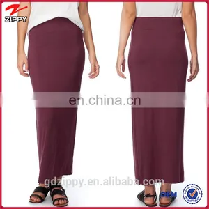 Wine Color Fashion Cotton Long Skirt For Women thumbnail-1