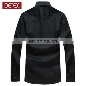 High Quality Custom Designs Man Black Oxford Dress Shirt thumbnail-2