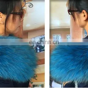 Factory Wholesle 100% Real Raccoon Fur Collar thumbnail-3