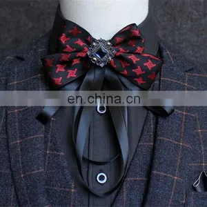 Aidocrystal Fashion Formal Cotton Bow Tie Mens Classical Striped Bowties Colorful Butterfly Wedding Party Bowtie Tuxedo Ties thumbnail-1
