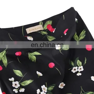 Kate Kasin Occident Women Fashion OL Causal Hips-Wrapped Mermaid Floral Print Tight Pencil Skirt KK000220-2 thumbnail-4