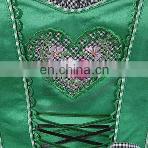 Green Classical Dirndl Trachten German Oktoberfest Bavarian Traditional Dirndl For Women (German Bavaria Dirndls) thumbnail-6