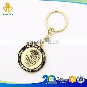 Promotional Custom Hard Enamel Metal Keychain in Shiny Gold Finishing thumbnail-4