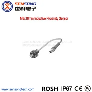 M8 18mm Flush Stainless Steel Body Inductive Proximity Sensors 24VDC NPN PNP NO NC Cylindrical Pigtail thumbnail-1