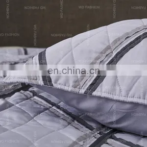 Patchwork Reversible Queen 90gsm Microfiber Fabric Quilt Bedspread Set thumbnail-3