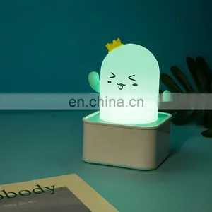 New Design Kid Night Light Rechargeable Silicone Led Baby Silicone Cactus Cartoon Night Light Lamp thumbnail-5