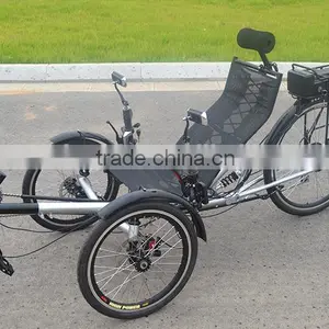 250w Foldable Suspension Electric Recumbent Trike thumbnail-1