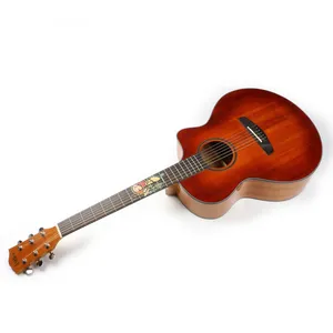 Solid Acoustic Guitar New Designed High Quality Fretboard Inlay Guitar 40 Inch Factory Wholesale OEM Quality Guitar thumbnail-5