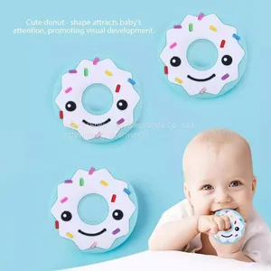 Silicone Smiley Teether Baby Teething Chews Donut Teether thumbnail-1