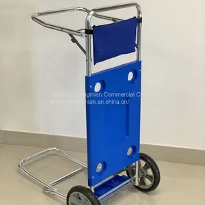 Foldable Beach BBQ Cart With Aluminum Tube PP Table and Removable Wheels thumbnail-3
