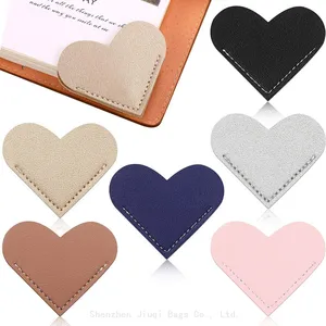 Cute Bookmark Heart-Shaped Page Corner Bookmark Handmade Leather Bookmarks in 18 Colors for Book Notebooks Novels thumbnail-1