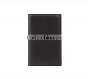 Slim and Simple Wholesale Super-soft Genuine Leather Tri-fold Key Case With Key Rings thumbnail-3
